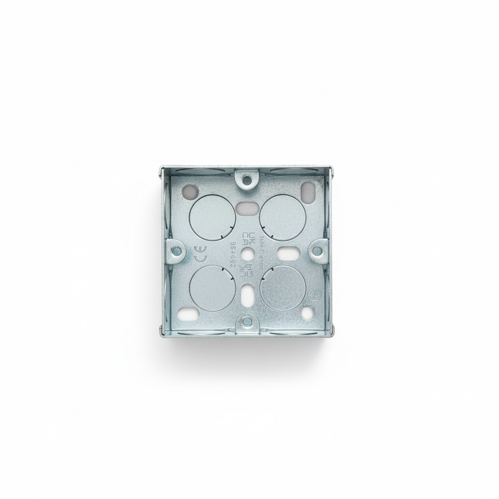 1 Gang Metal Back Box 25mm Adjustable Lug | Elite Elegance