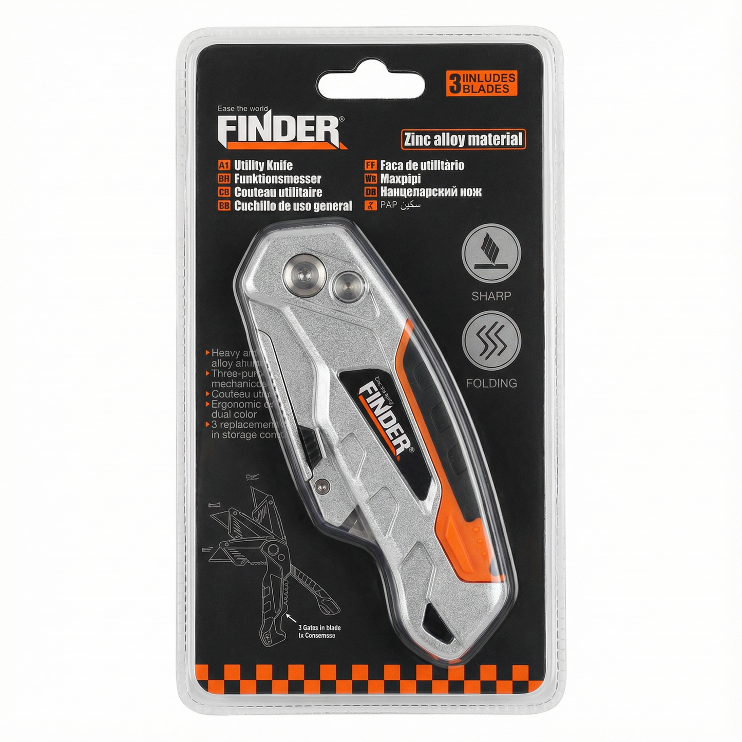 Finder Utility Knife (160mm Folding Knife)