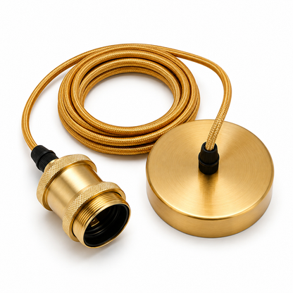Decorative E27 Pendant Light Set Brushed Gold | Baxton