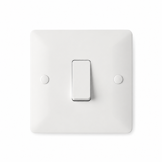 White 1 Gang 2 Way Light Switch 10AX | Elite Elegance