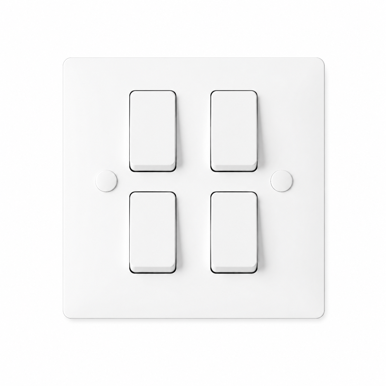 Elite Elegance 4 Gang 2 Way Light Switch 10AX White – Trade Carton (50 Pack)