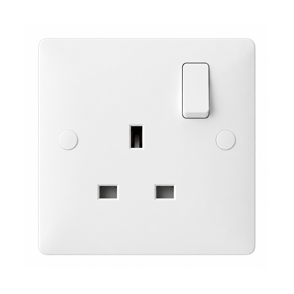 13A Single Switched Socket DP White | Elite Elegance