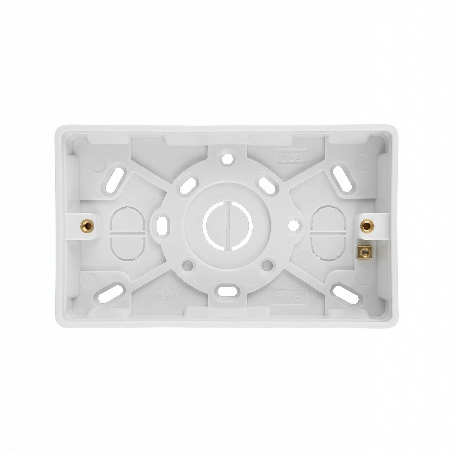 2 Gang Surface Pattress Box 35mm White | Elite Elegance