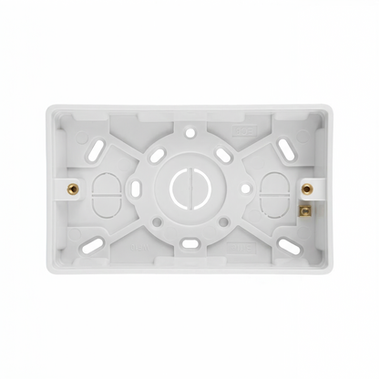 2 Gang Surface Pattress Box 35mm White | Elite Elegance