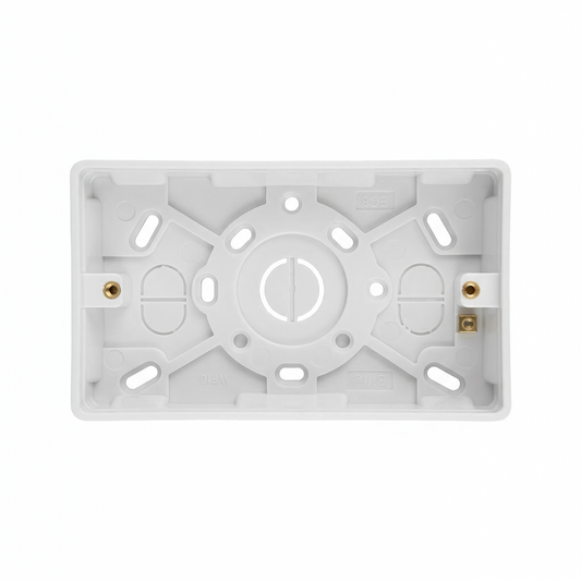 2 Gang Surface Pattress Box 25mm White | Elite Elegance