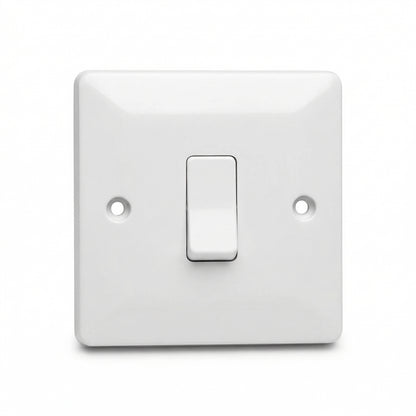 Elite Elegance 1 Gang 2 Way Light Switch 10AX White – Trade Carton (50 Pack)