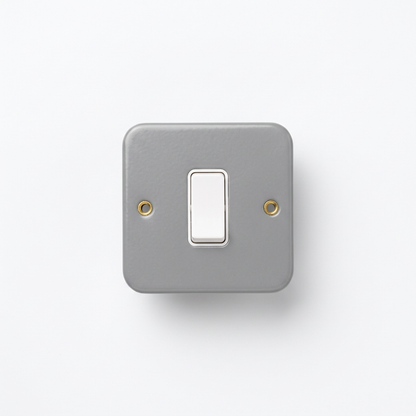 1 Gang 2 Way Metal Clad Light Switch 10AX | Elite Elegance
