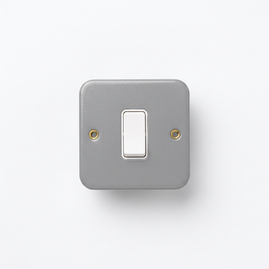 1 Gang 2 Way Metal Clad Light Switch 10AX | Elite Elegance