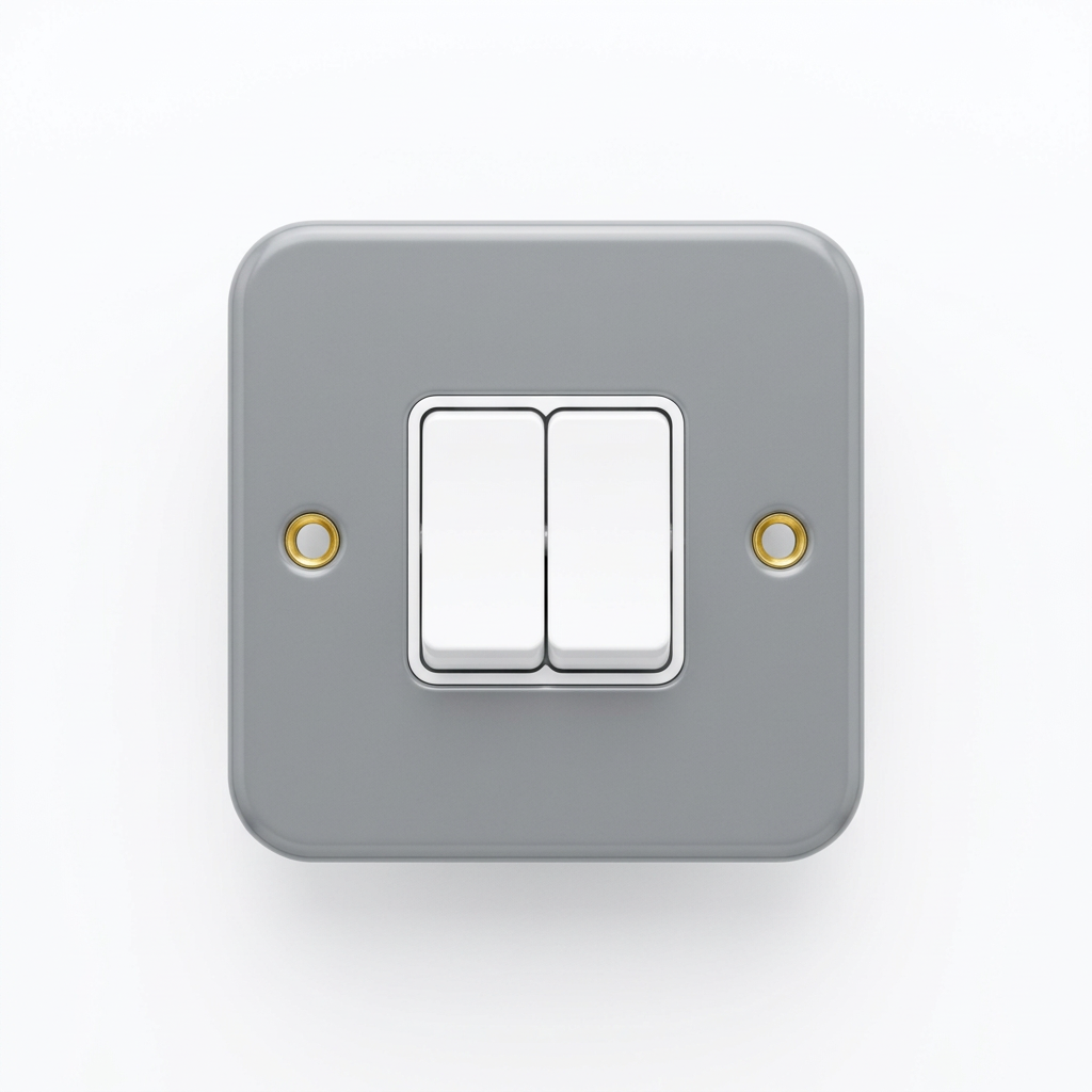 2 Gang 2 Way Metal Clad Light Switch 10AX | Elite Elegance
