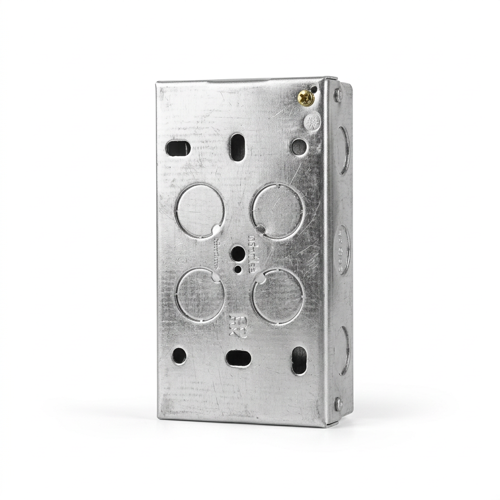 2 Gang Metal Back Box 25mm Adjustable Lug | Elite Elegance