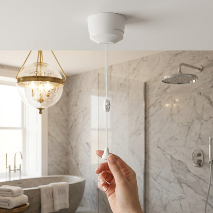 10AX 2 Way Ceiling Pull Cord Switch White | Elite Elegance