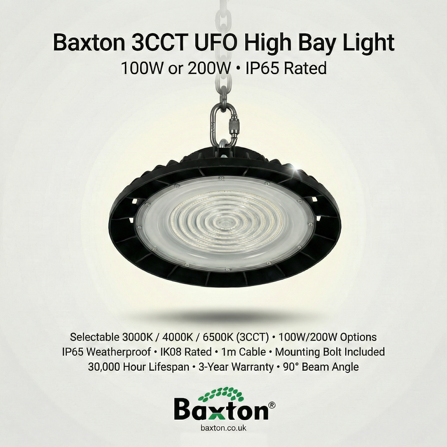 Baxton UFO LED High Bay Light 100W / 200W 3CCT IP65
