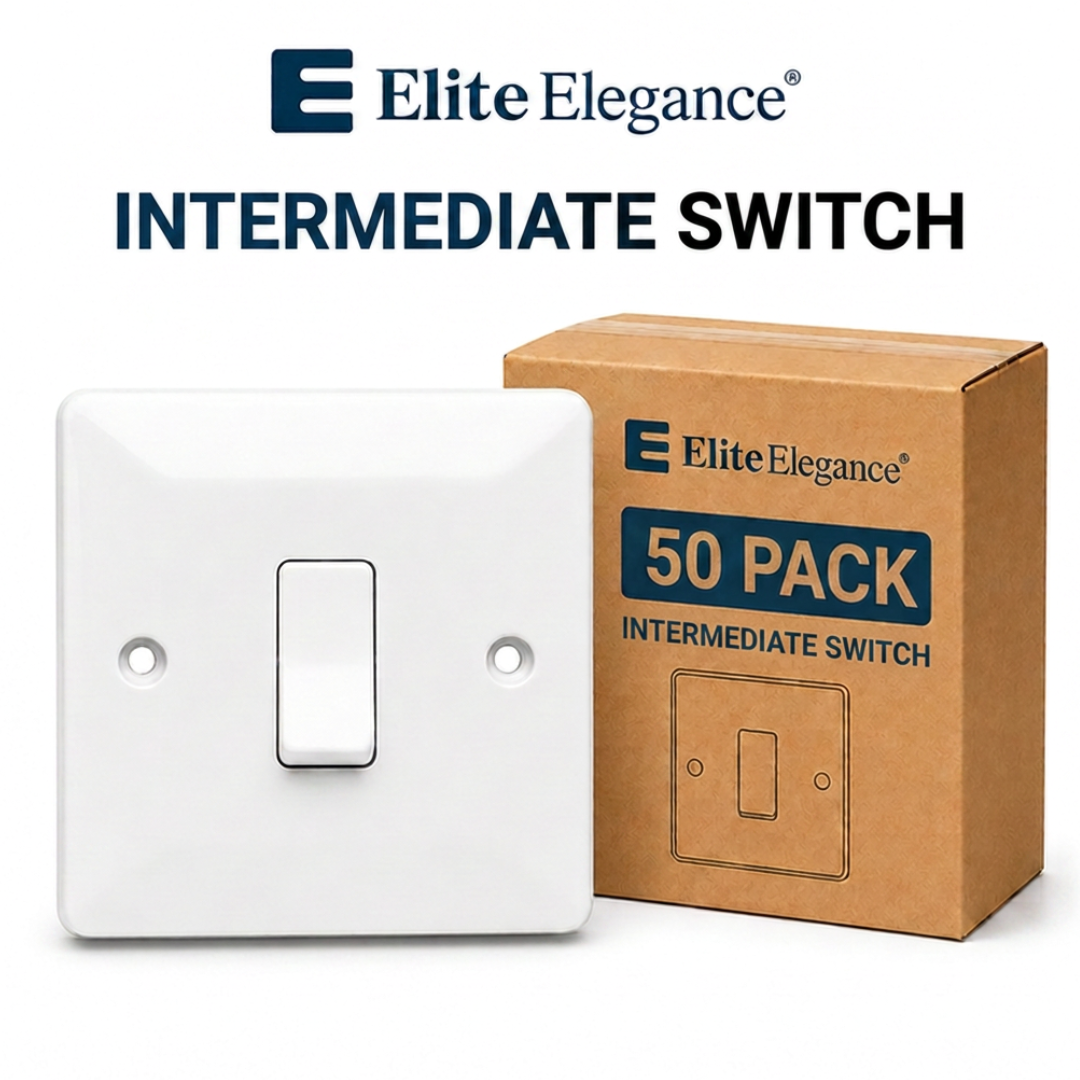 Elite Elegance Intermediate Light Switch 10AX White – Trade Carton (50 Pack)