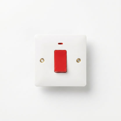 45A Double Pole Switch With Neon White | Elite Elegance