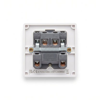 45A Double Pole Switch With Neon White | Elite Elegance