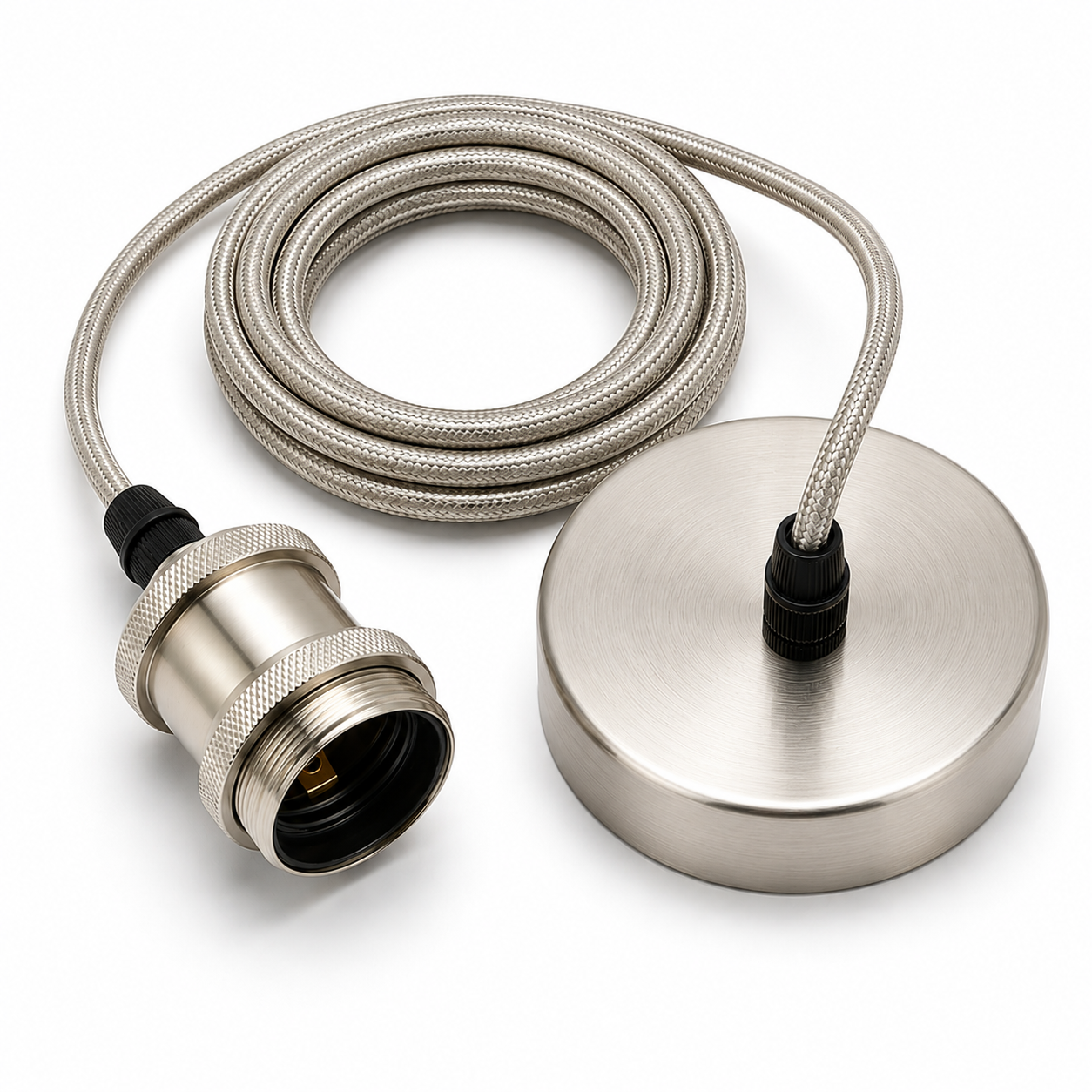 Decorative E27 Pendant Light Set Satin Nickel | Baxton