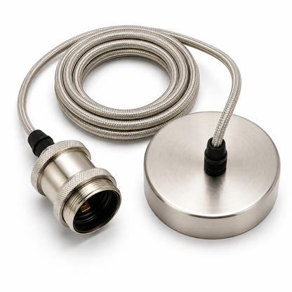 Decorative E27 Pendant Light Set Satin Nickel | Baxton